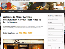 Tablet Screenshot of mazarrestaurant.co.uk